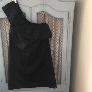 Jcrew black one shoulder dress